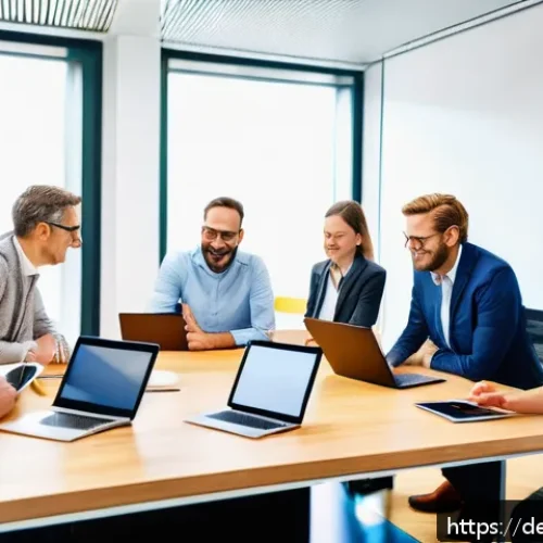 Home 15 역량 갭 분석에서의 팀워크의 중요성 - A diverse German office team engaged in a dynamic workshop session focused on competency gap analysi...